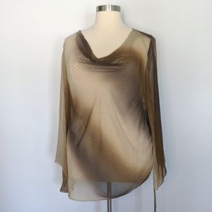 Lane Bryant sheer drape neck blouse